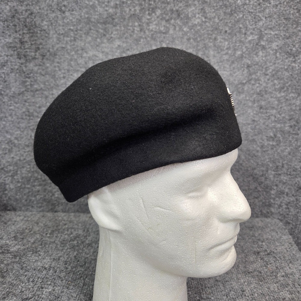 Bernard U.S. Military Caps Beret Ladies 22 1/2 Black 100% Wool Style #83268 - Picture 2 of 5